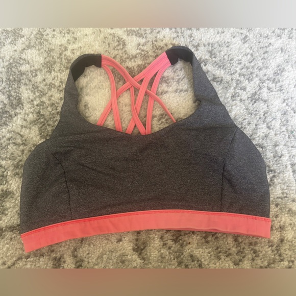 Other - Lululemon Free To Be Serene Bra Strappy Back Pink Black Gray Size: 8